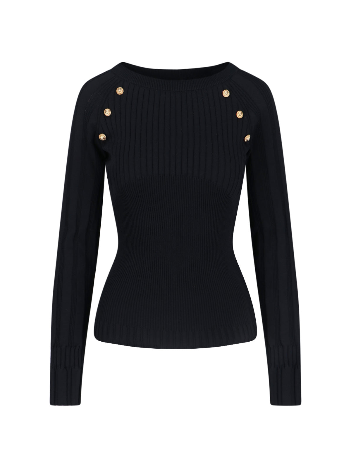 Buttoned Sweater – Black
