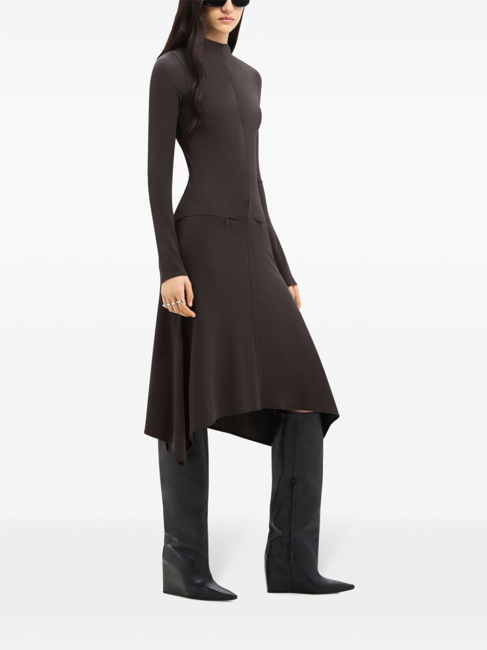Brown Stretch Jersey Dress