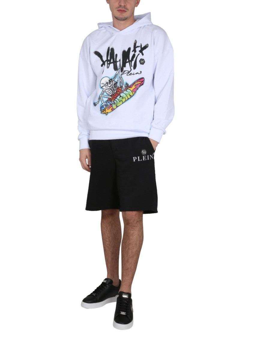 Graphic Print Hoodie With Hooded Neckline