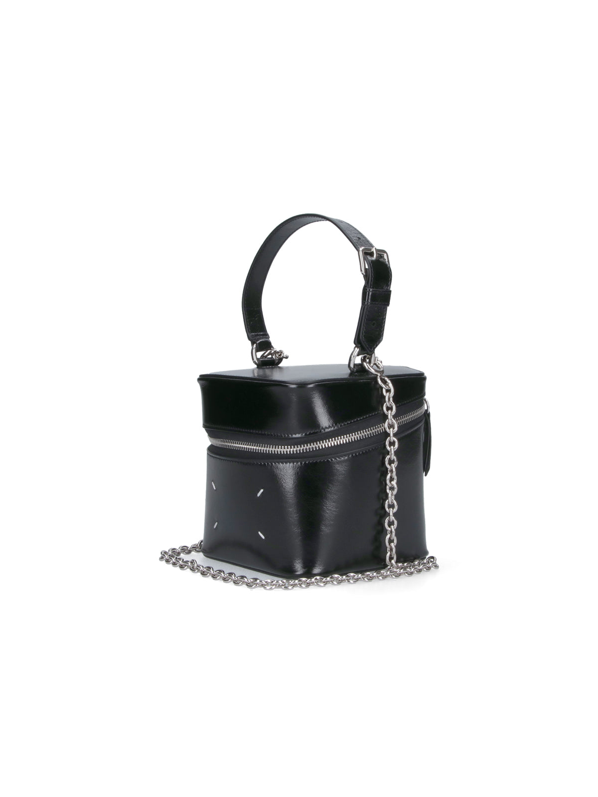 Structured Black Minimalist Bag With Smooth Finish