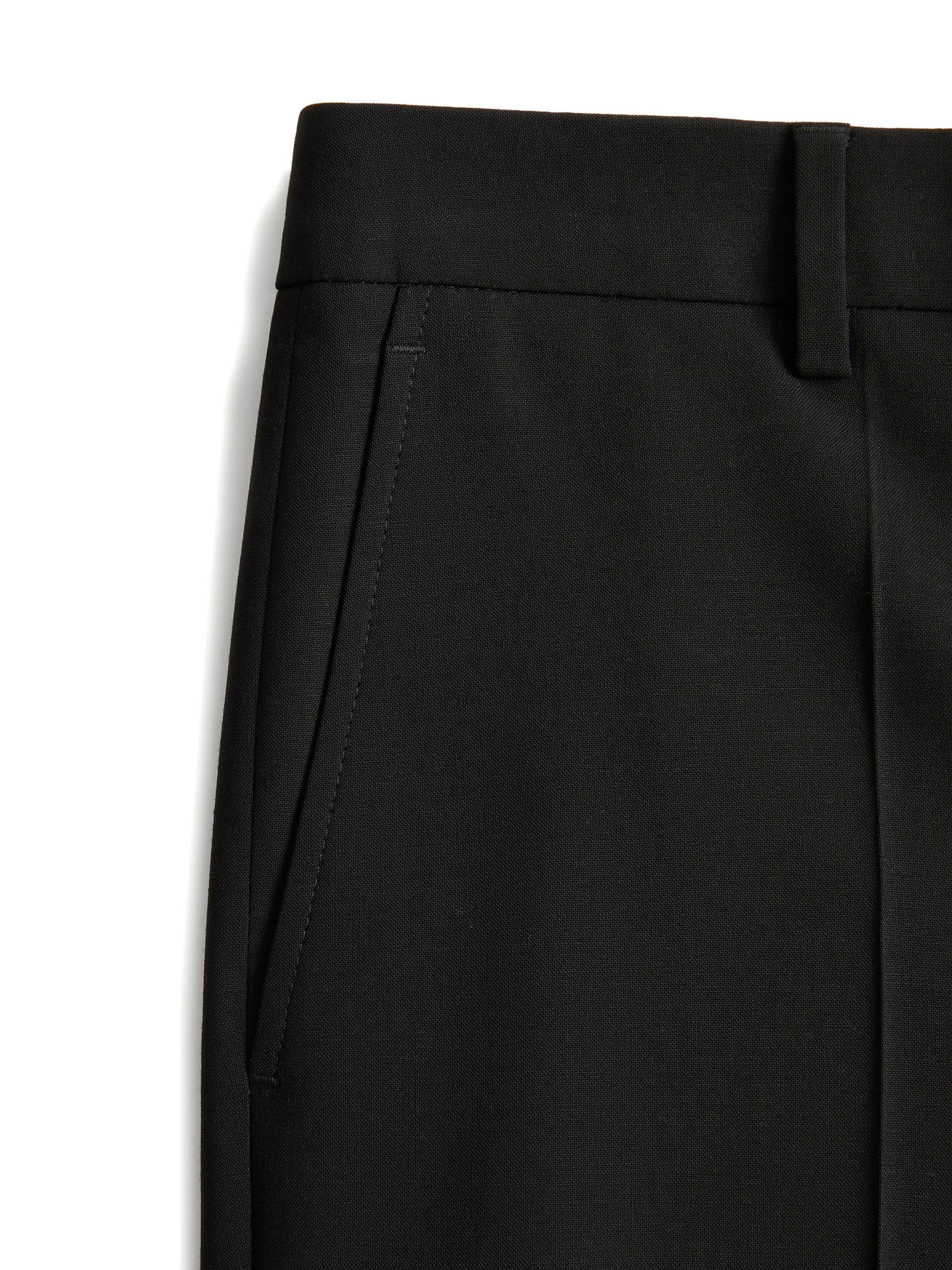 Black Formalwear Straight-Leg Wool Pants