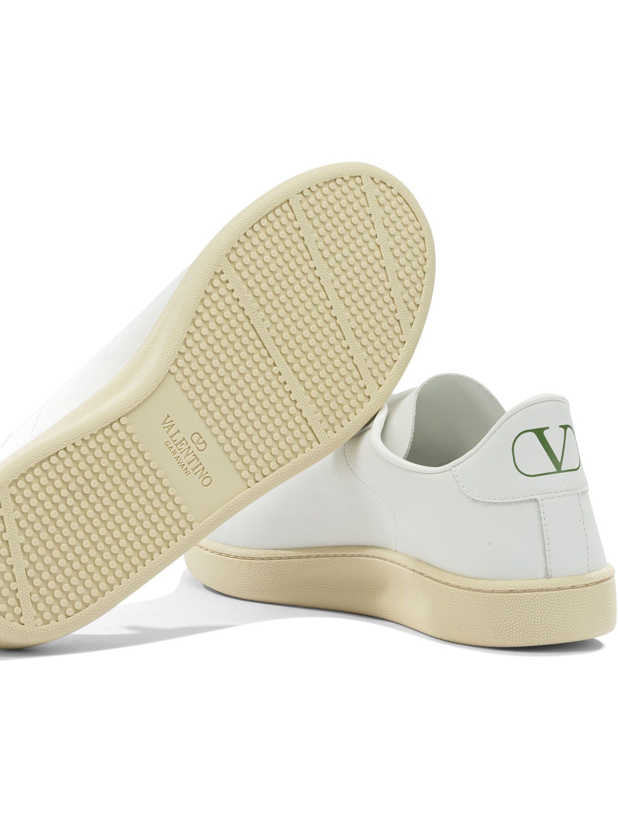 White Minimalist Smooth Leather Low-Top Sneakers