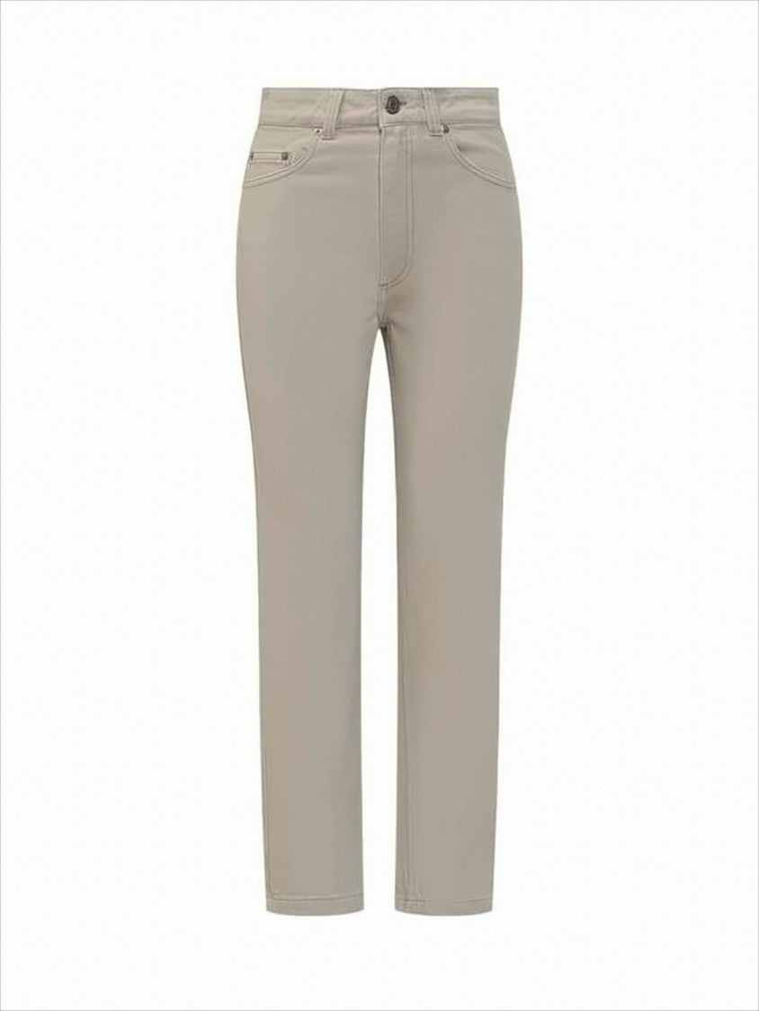 Straight-Cut Tailored Pants With Five-Pocket Design
