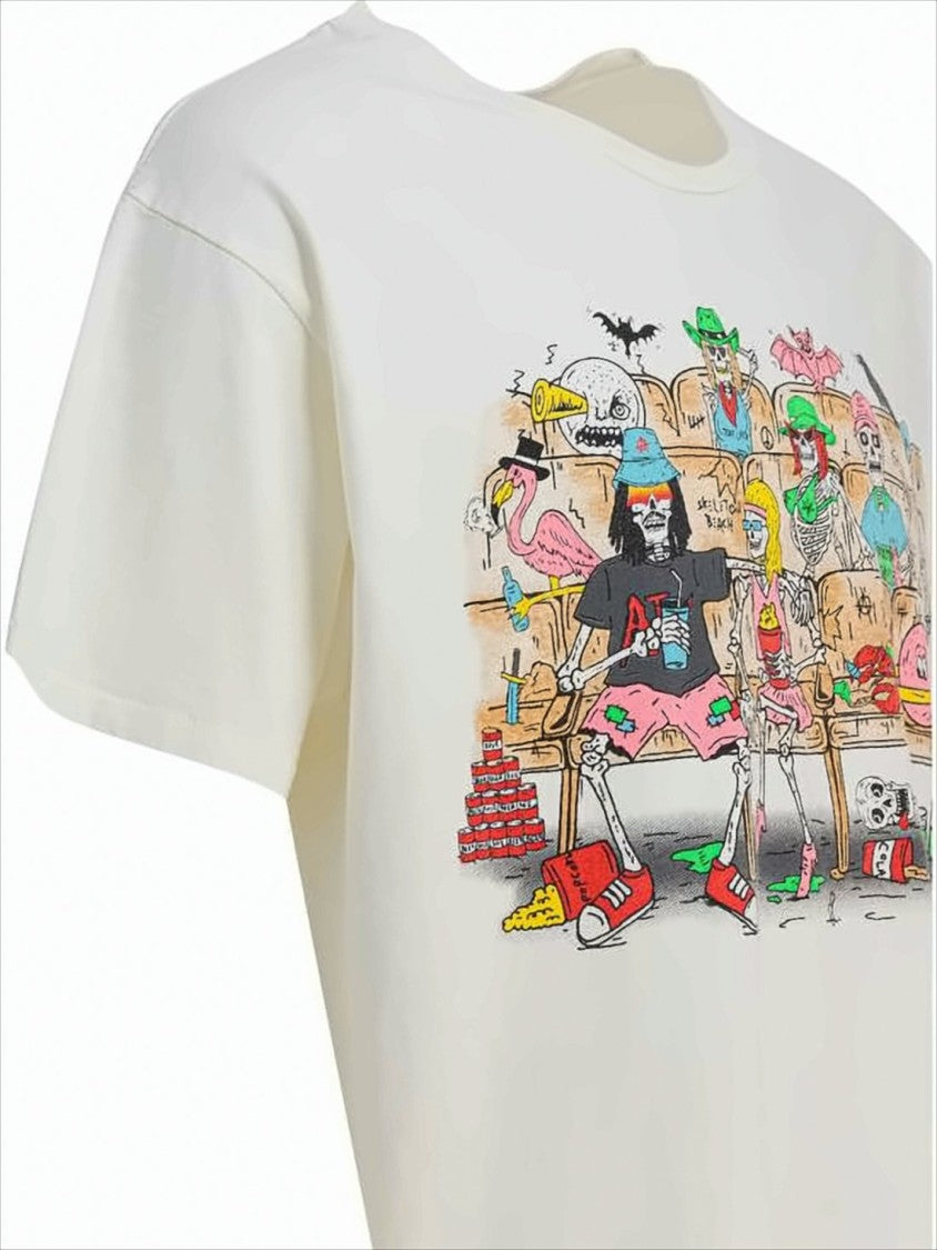 Relaxed-Fit Graphic Print T-Shirt with Theater Characters