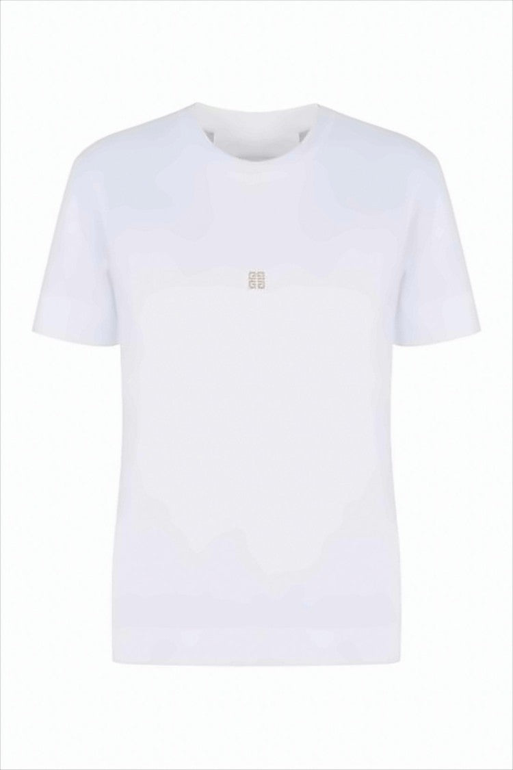 Short-Sleeved Cotton T-Shirt with Subtle Brand Detail