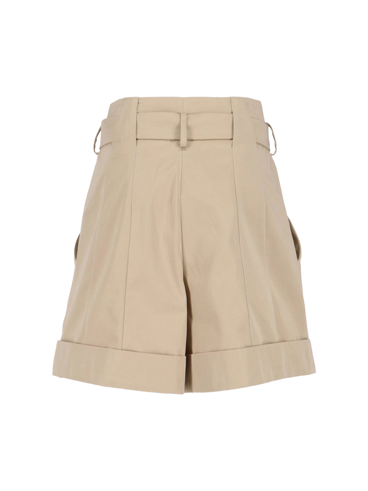 Cotton Gabardine Shorts – Beige