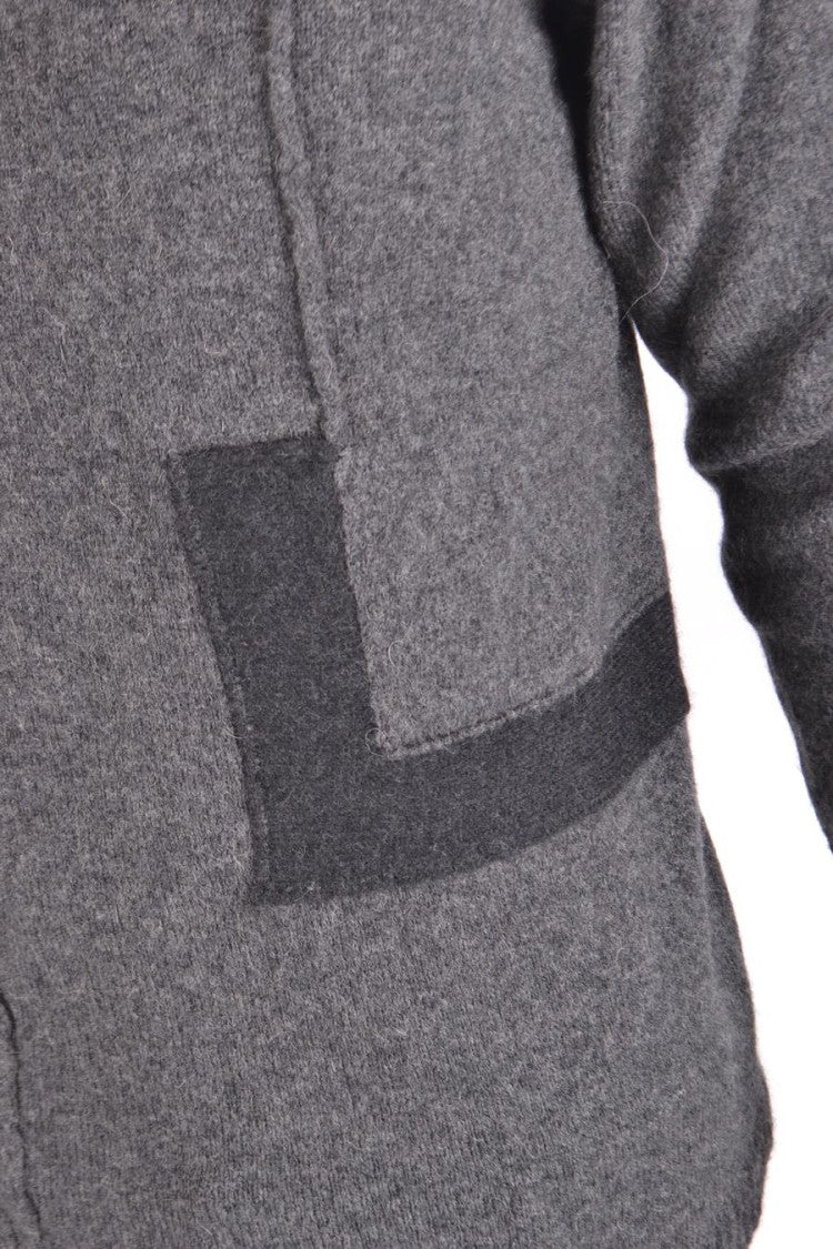 Textured Knit Sweater With Vertical Seam Details