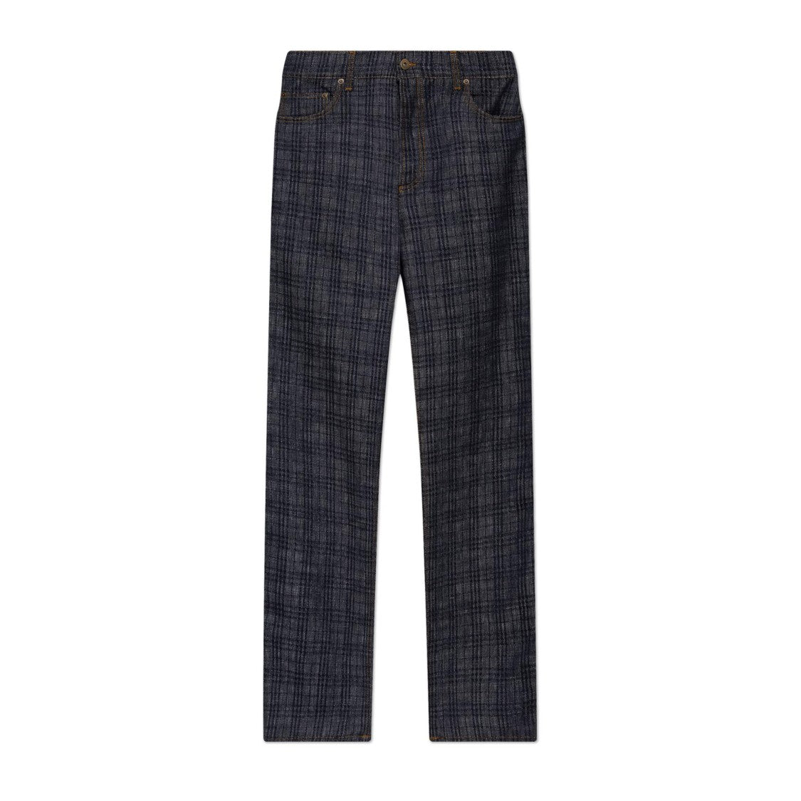 Checkered Straight Leg Jeans