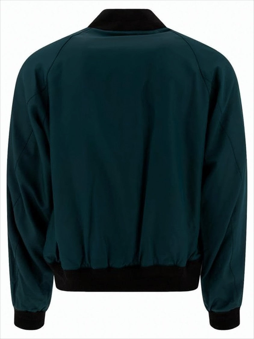 Cropped Deep Teal Jacket with Black Trim