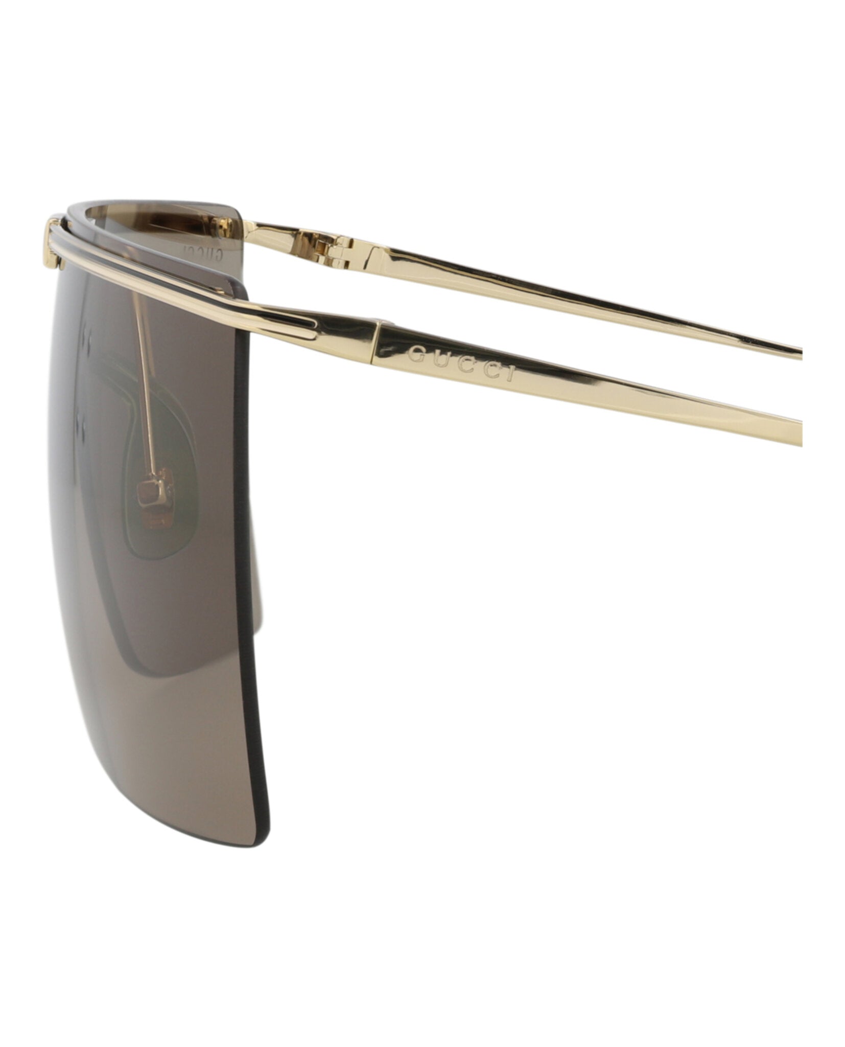 Shield-Frame Metal Sunglasses