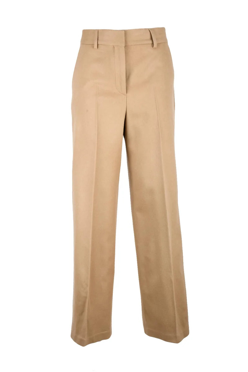 Wool Cashmere Trousers - Beige