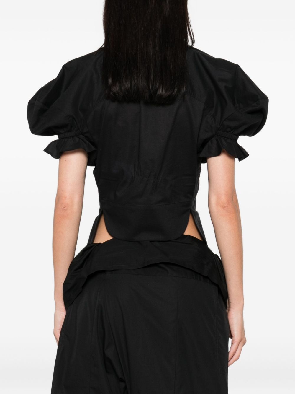 Puff Sleeve Black Top