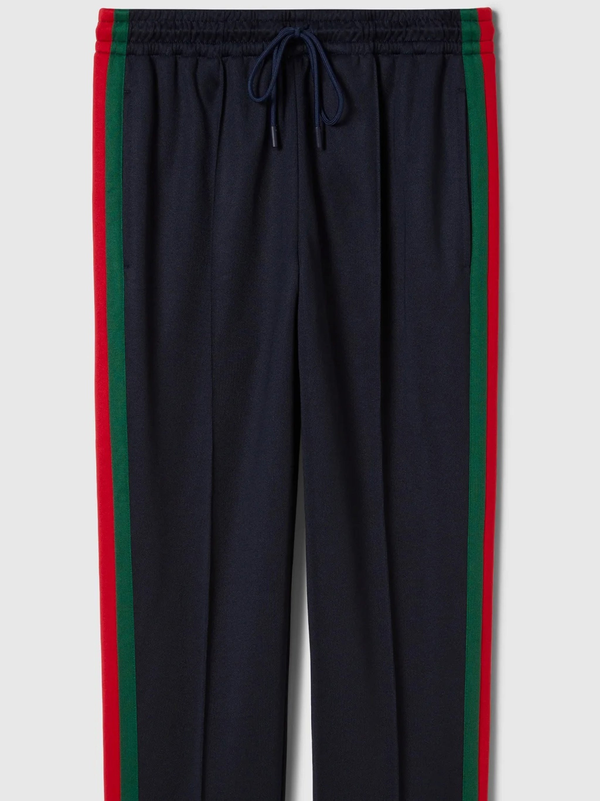 Black Track Pants Bold Vertical Stripes