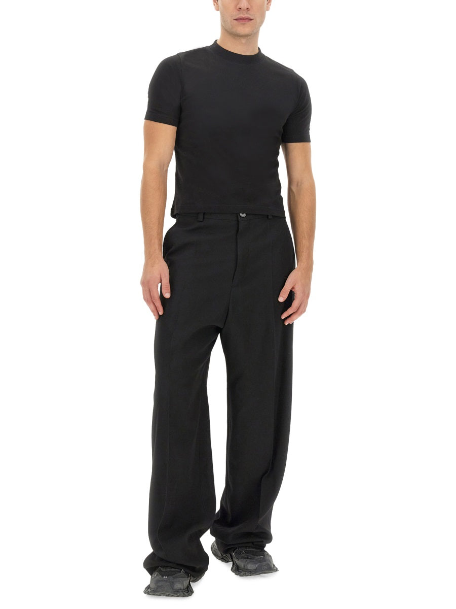 Wide-Leg Relaxed Wool Trousers