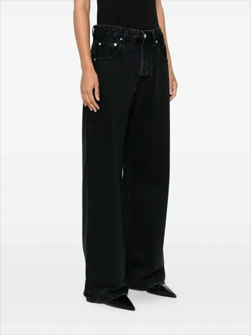 Wide-Leg Denim Pants With Classic Five-Pocket Design