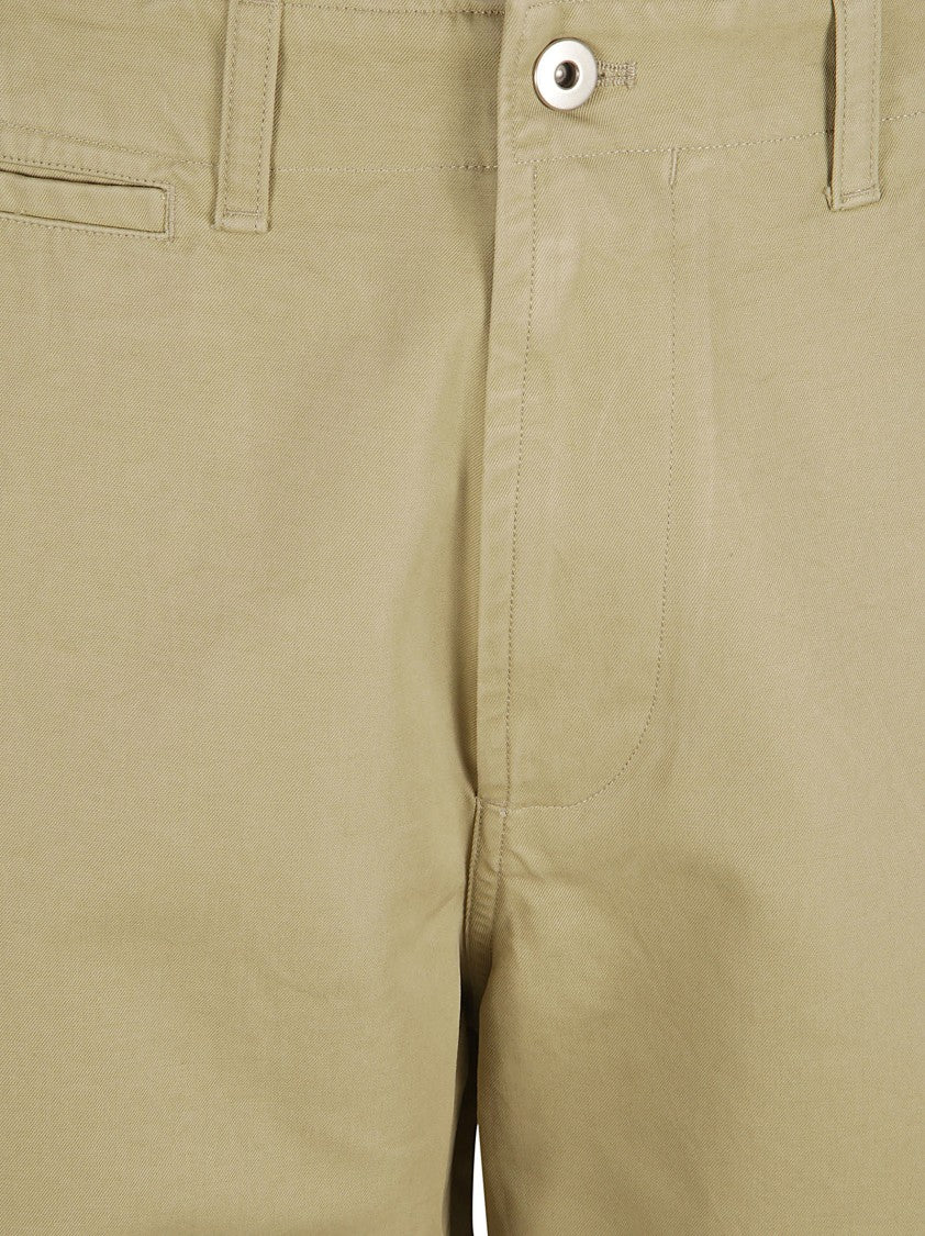 Straight-Leg Cotton Trousers With Button Closure