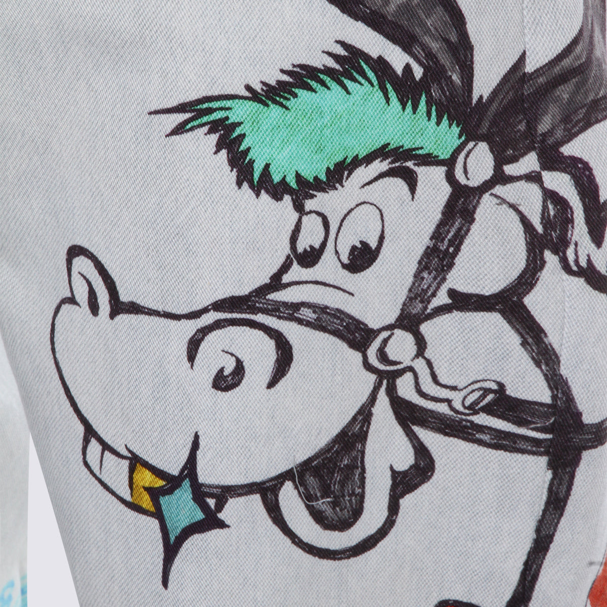 White Jeans with Graffiti-Inspired Artwork
