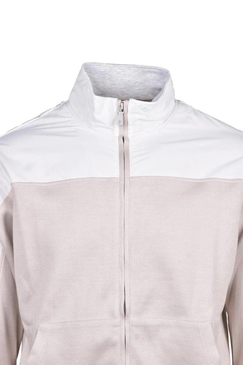 Zip Sweatshirt - White/Beige