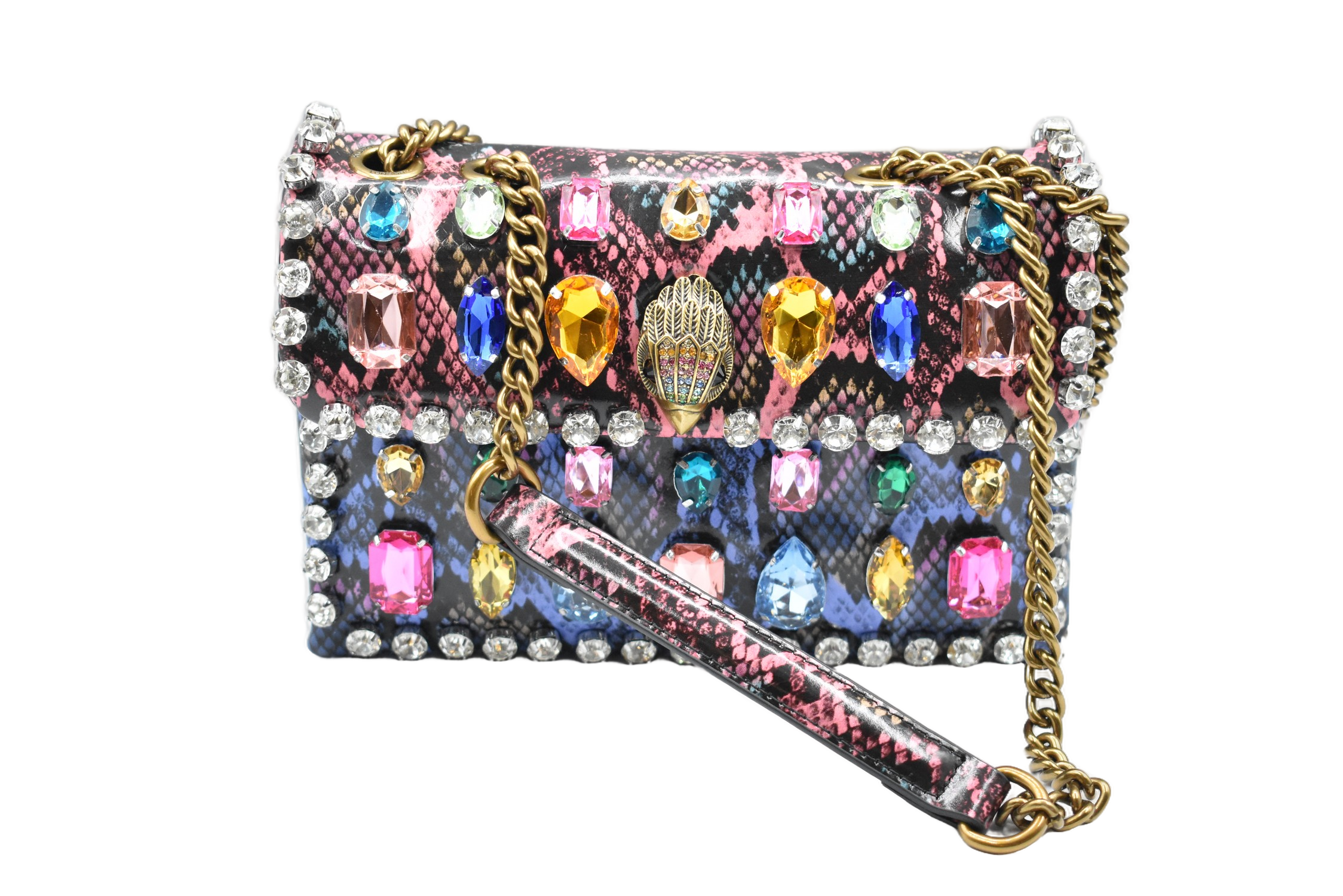 Structured Handbag With Snakeskin Pattern
