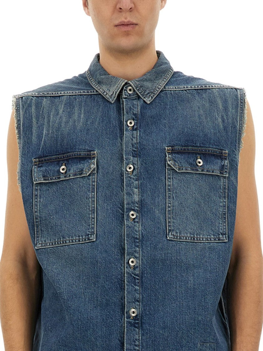 Sleeveless Denim Outer Shirt
