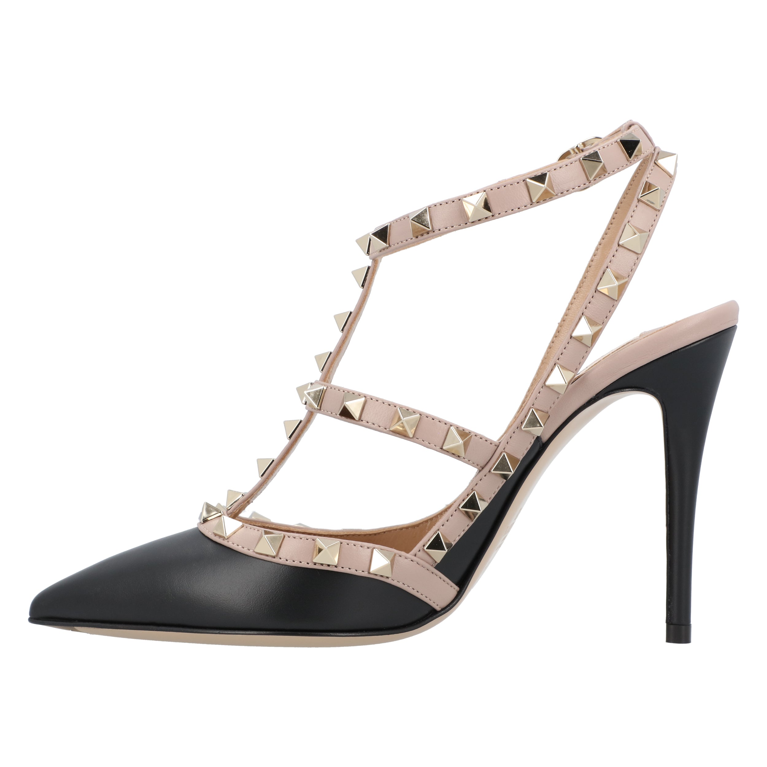 Leather Gold-Tone Rockstud Black