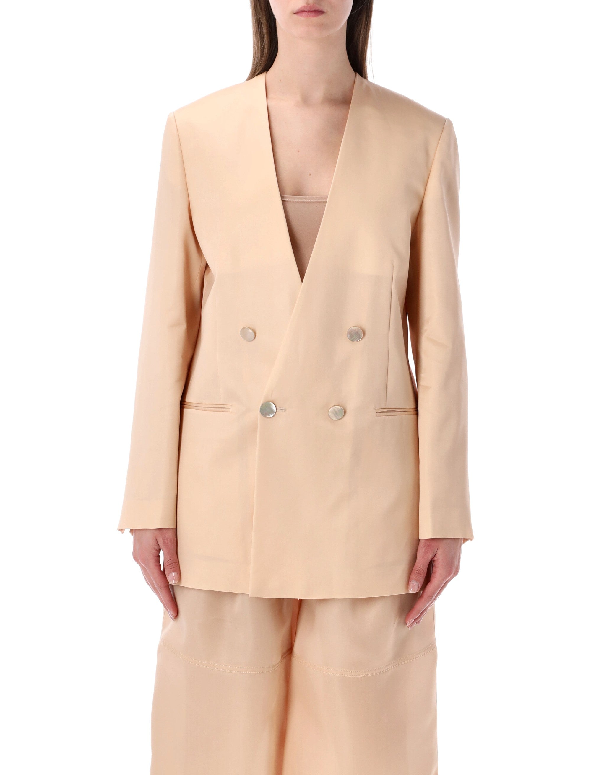 Double-Breasted Silk Organza Jacket