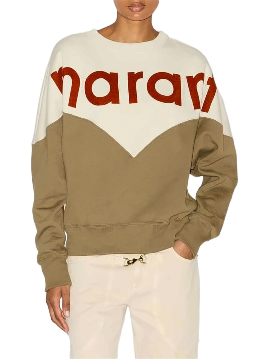 Color-Block Long-Sleeve Top with Oversized Lettering