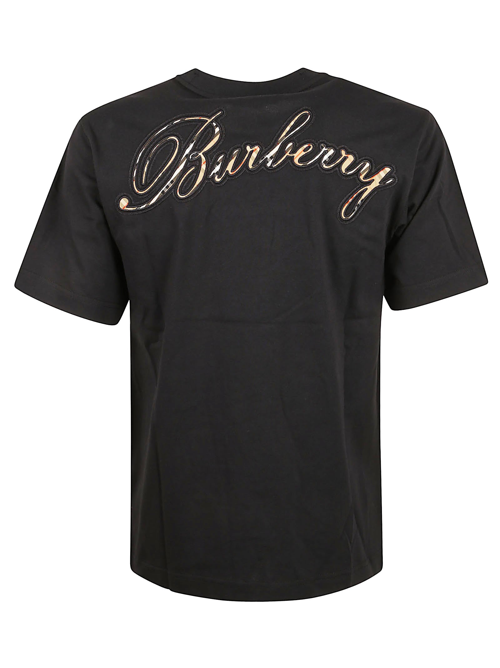 Short-Sleeve Cotton T-Shirt with Embroidered Logos