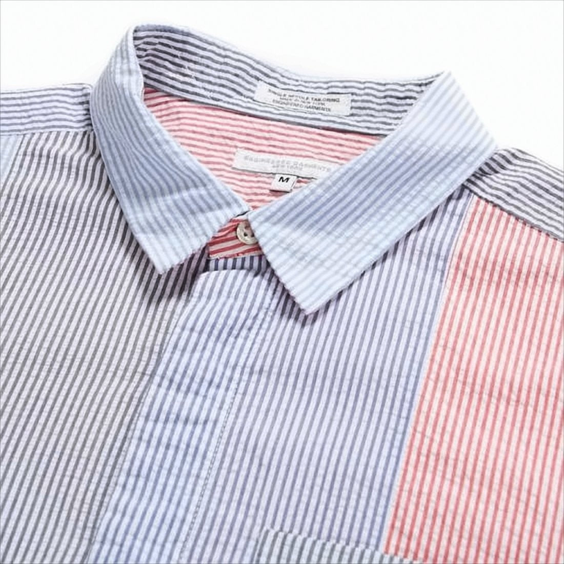 Patchwork Long-Sleeve Shirt with Classic Collar