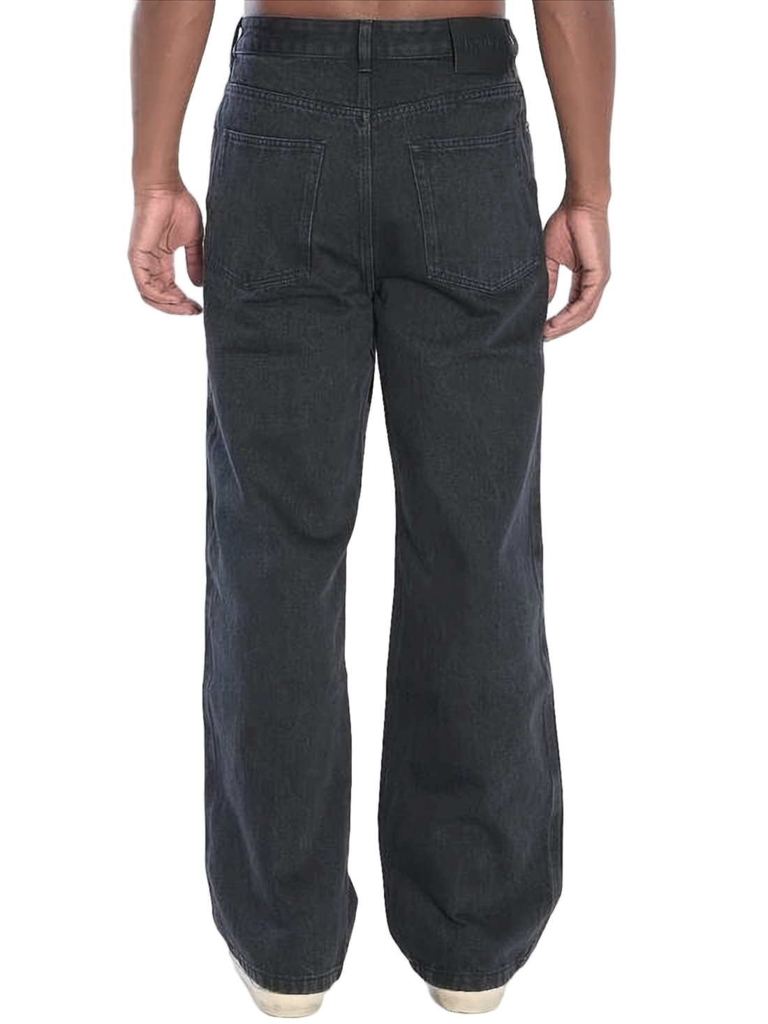 Relaxed Wide-Leg Denim Pants with High Waist
