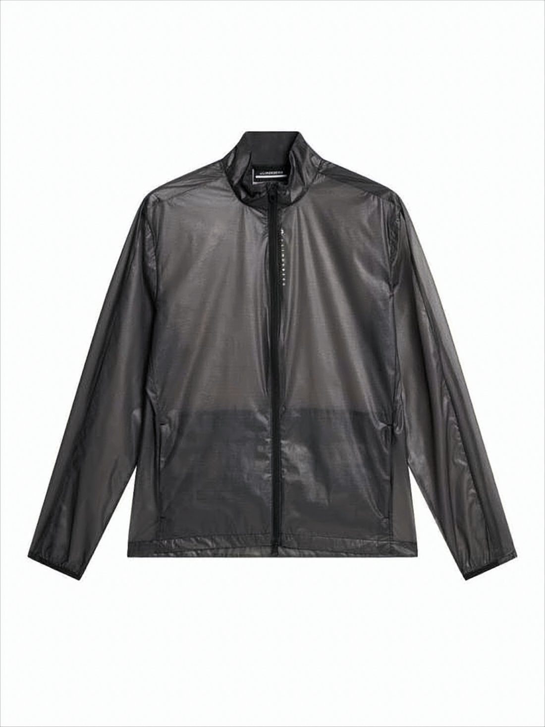 Translucent Black Nylon Jacket with Stand Collar