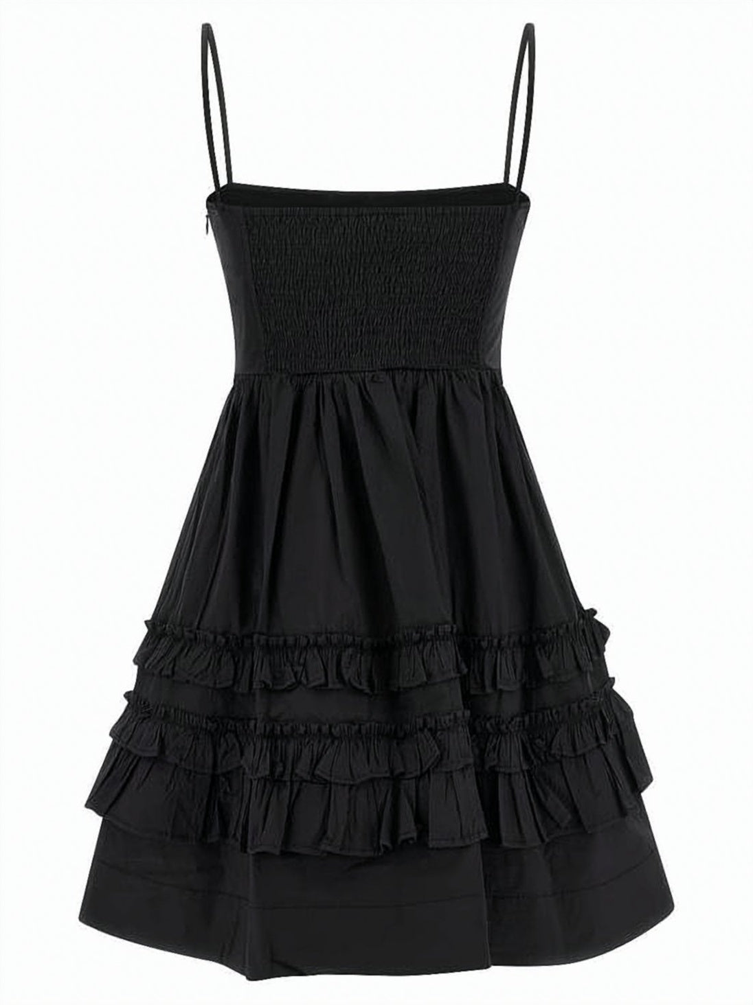 Mini Dress With Ruffled Frills And Spaghetti Straps