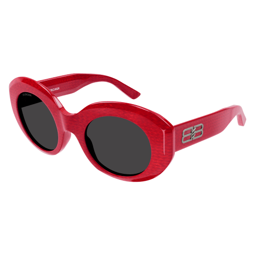 Oversized Red Acetate Sunglasses with Textured Finish