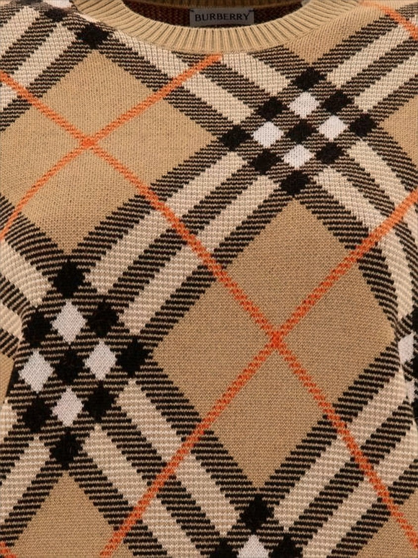 Classic Check Sweater With Ribbed Cuffs