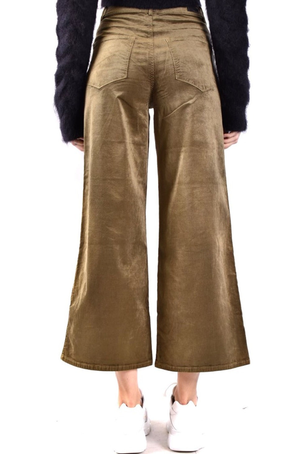 Wide-Leg Corduroy Jeans With High Waist And Design