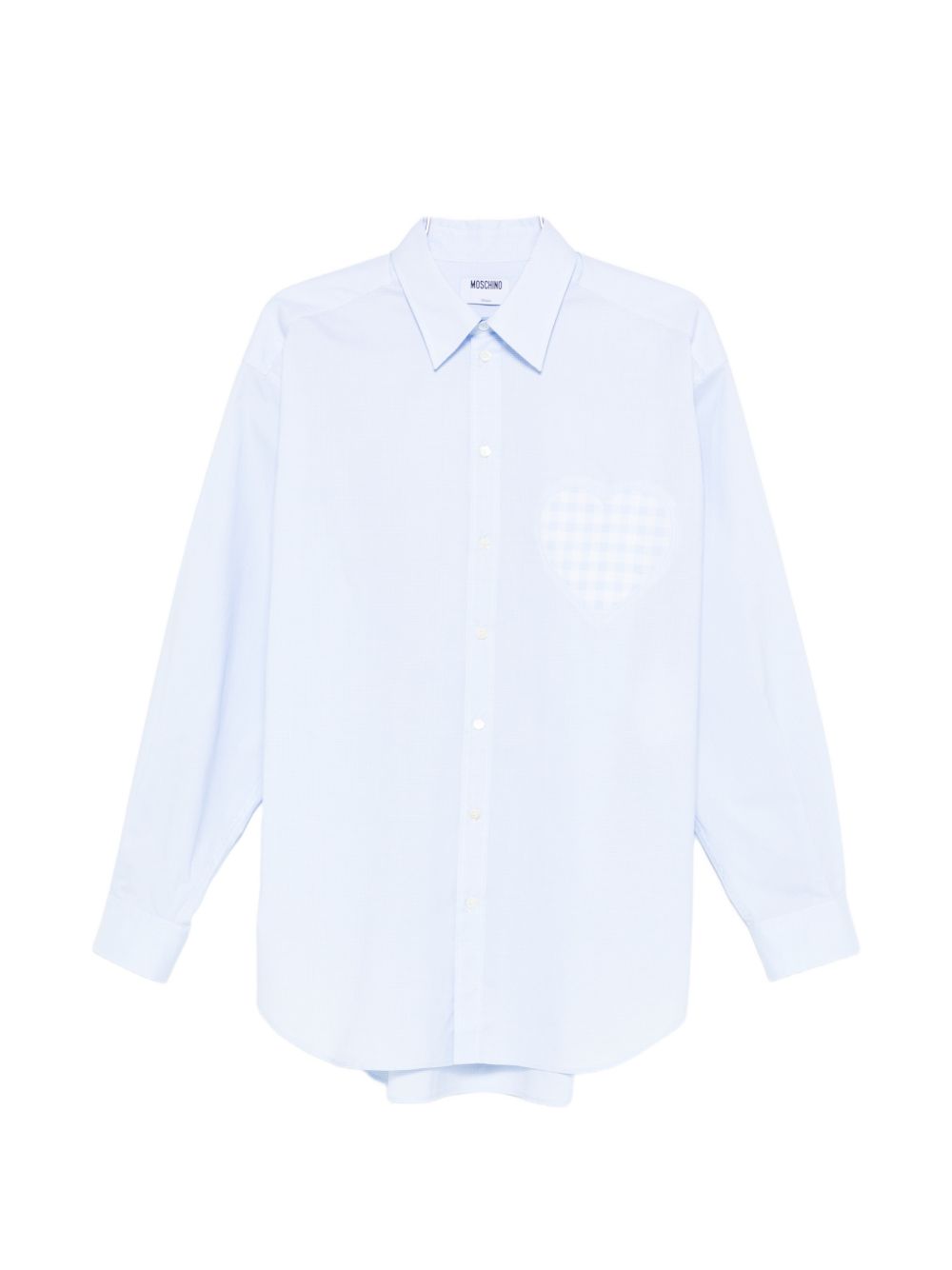 White Silk and Nylon Shirt with Heart-Shaped Pocket