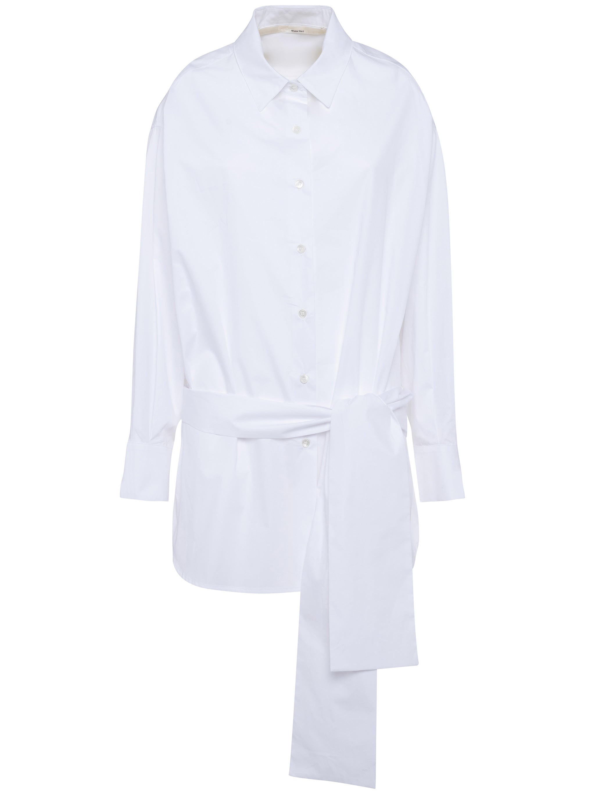 White Gilda Waist Belt Fabric Shirt