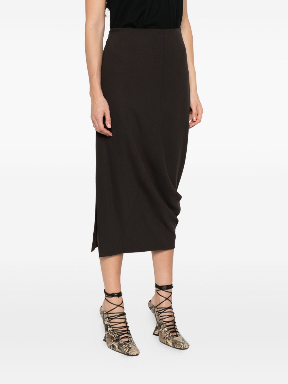 High Waist Asymmetric Hem Skirt