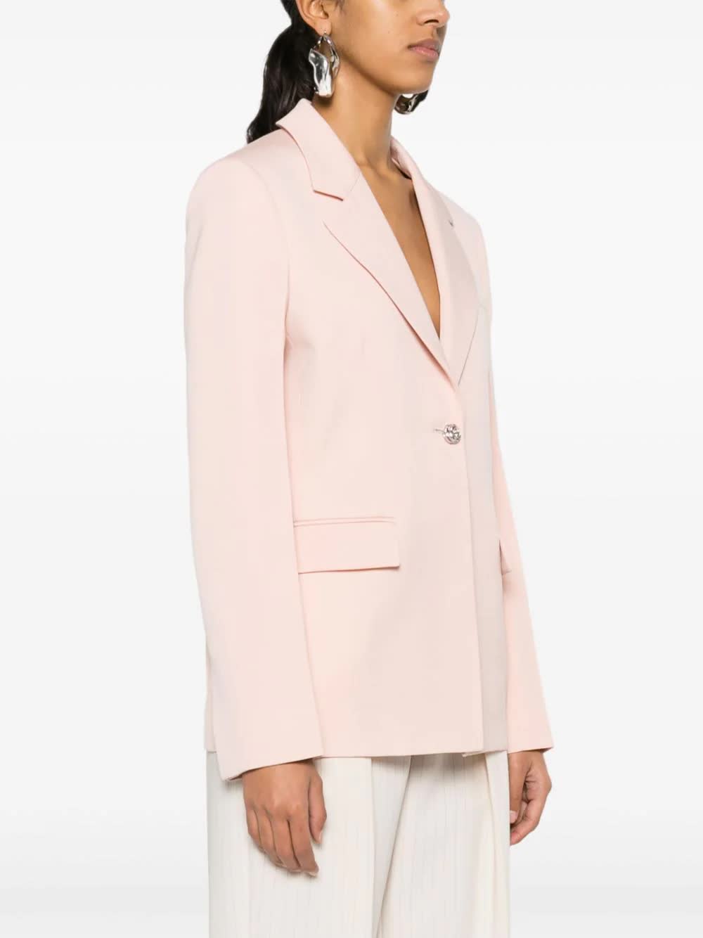 Pink Sartoriale Single-Breasted Wool Jacket
