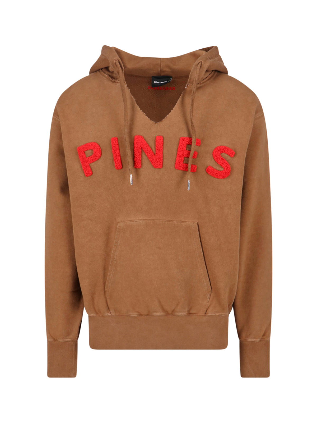 Classic Knit Brown Hooded Sweatshirt With Relaxed Fit