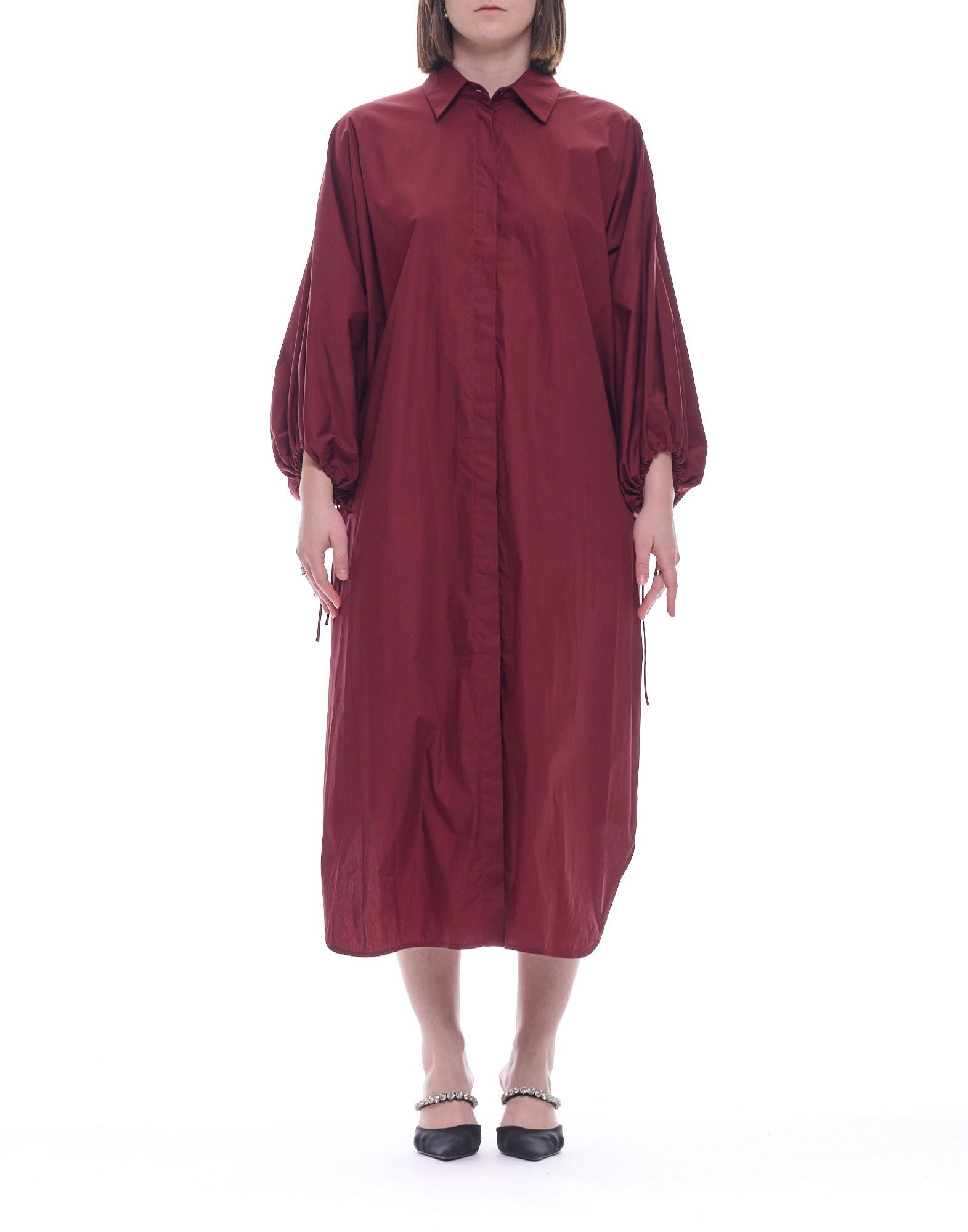 Oversized Cotton Brandy Red Women’s Dress