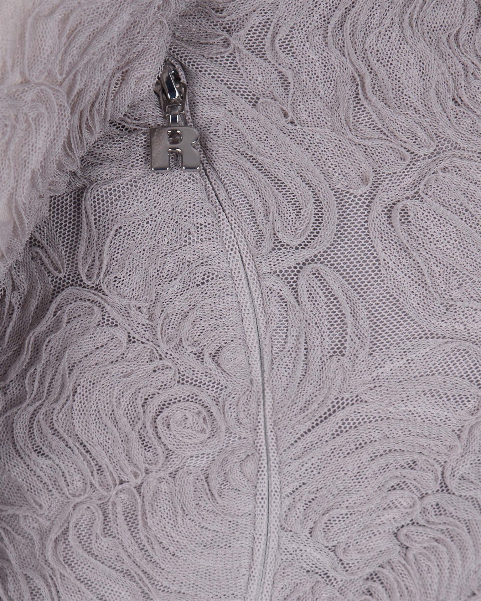 Gray Violet Frill Mesh Mini Dress