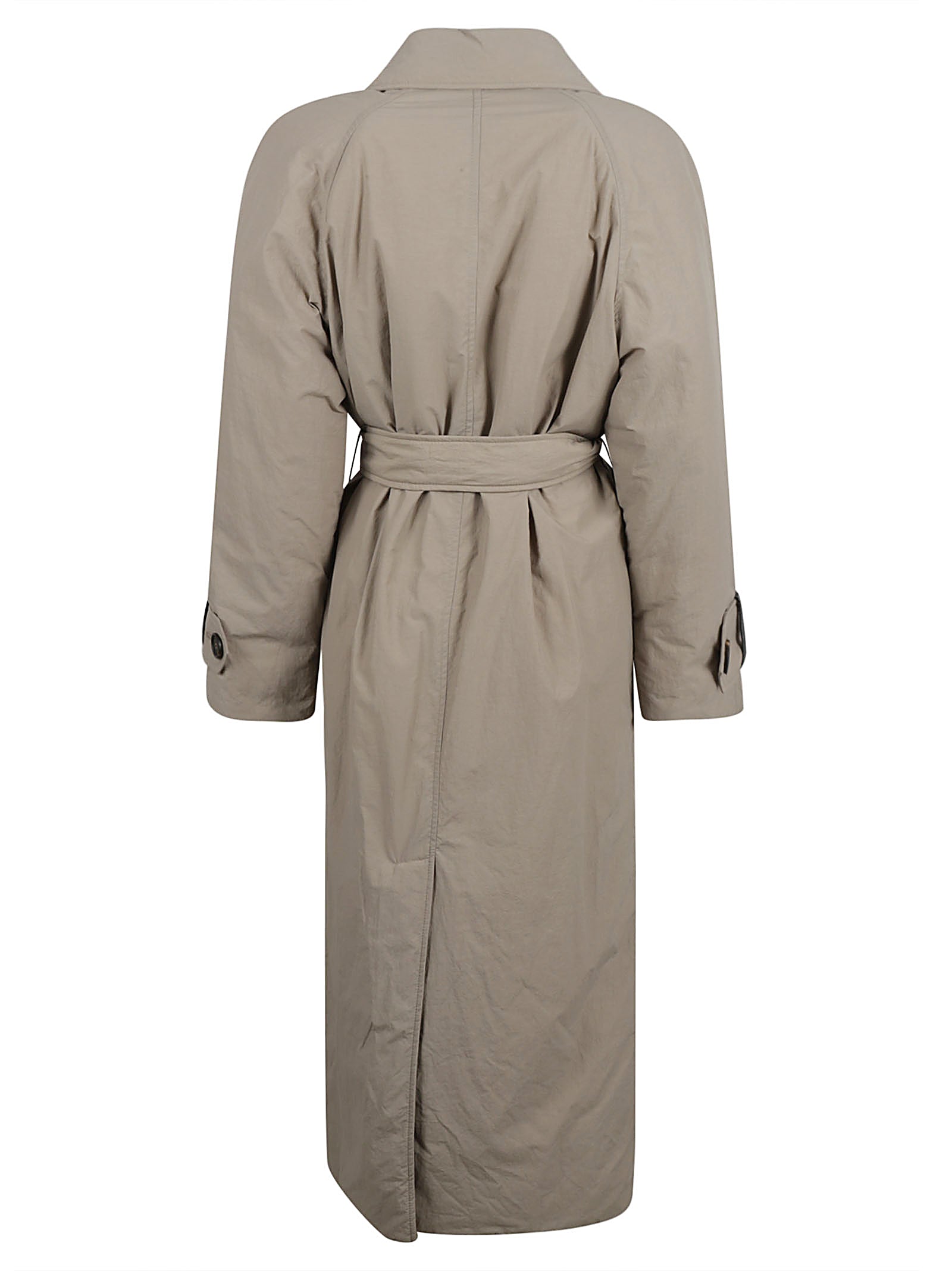 Trench Coat with Tailored Belt and Adjustable Cuffs