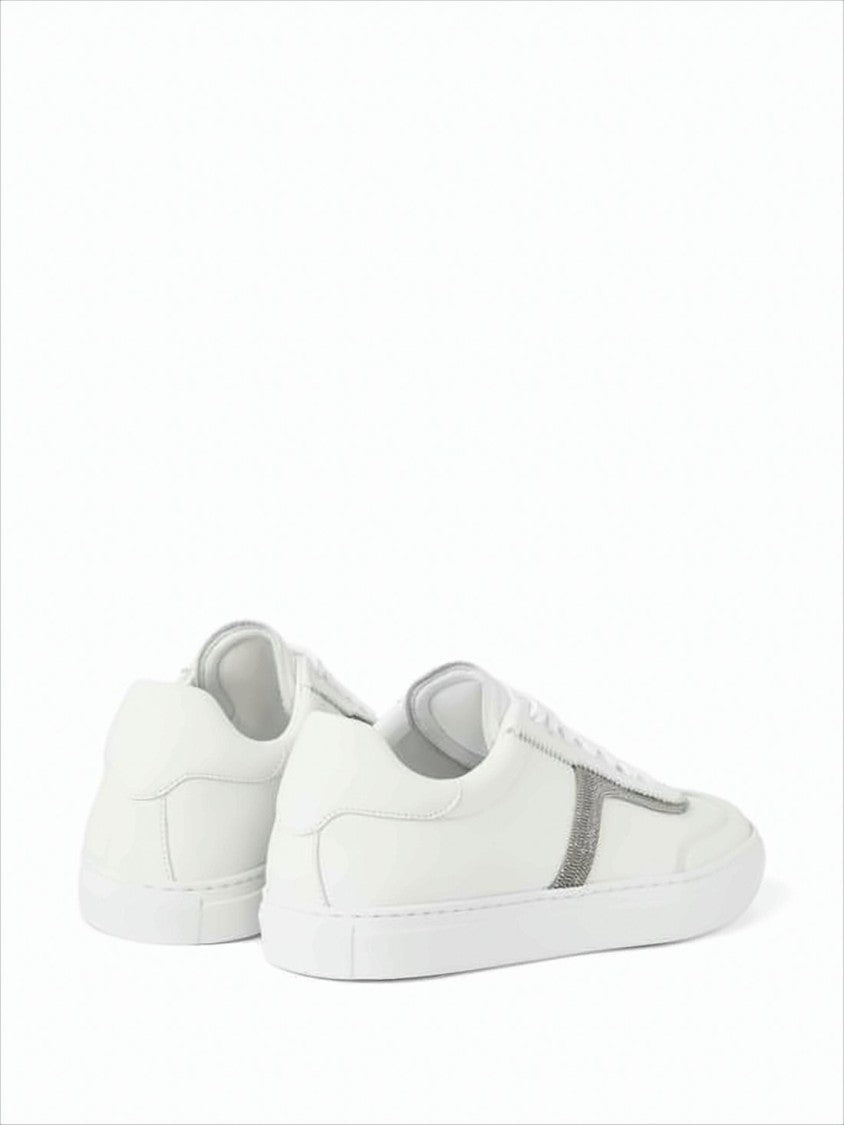 Low-Top Sneakers with Textured Grey Accents