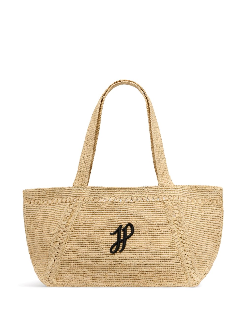 Beige Woven Tote Bag