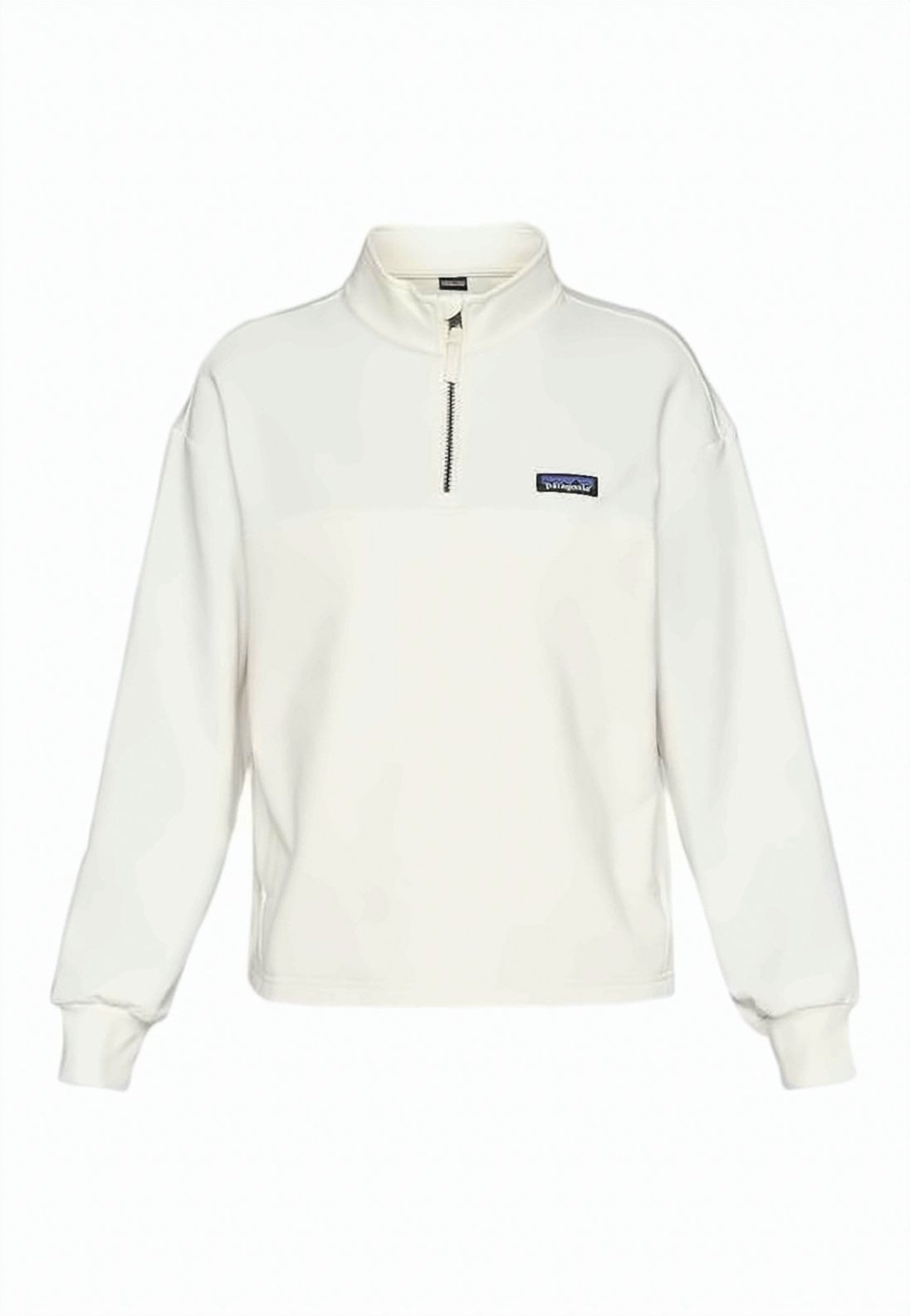 Cropped Anorak-Style Pullover with Half-Zip Front and Stand Collar