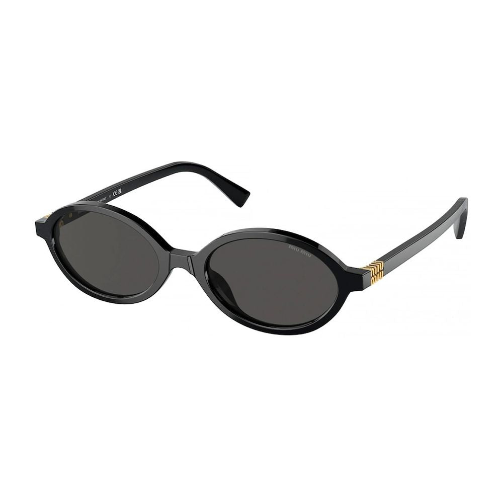 0Mu 04Zs Oval Black Acetate Sunglasses