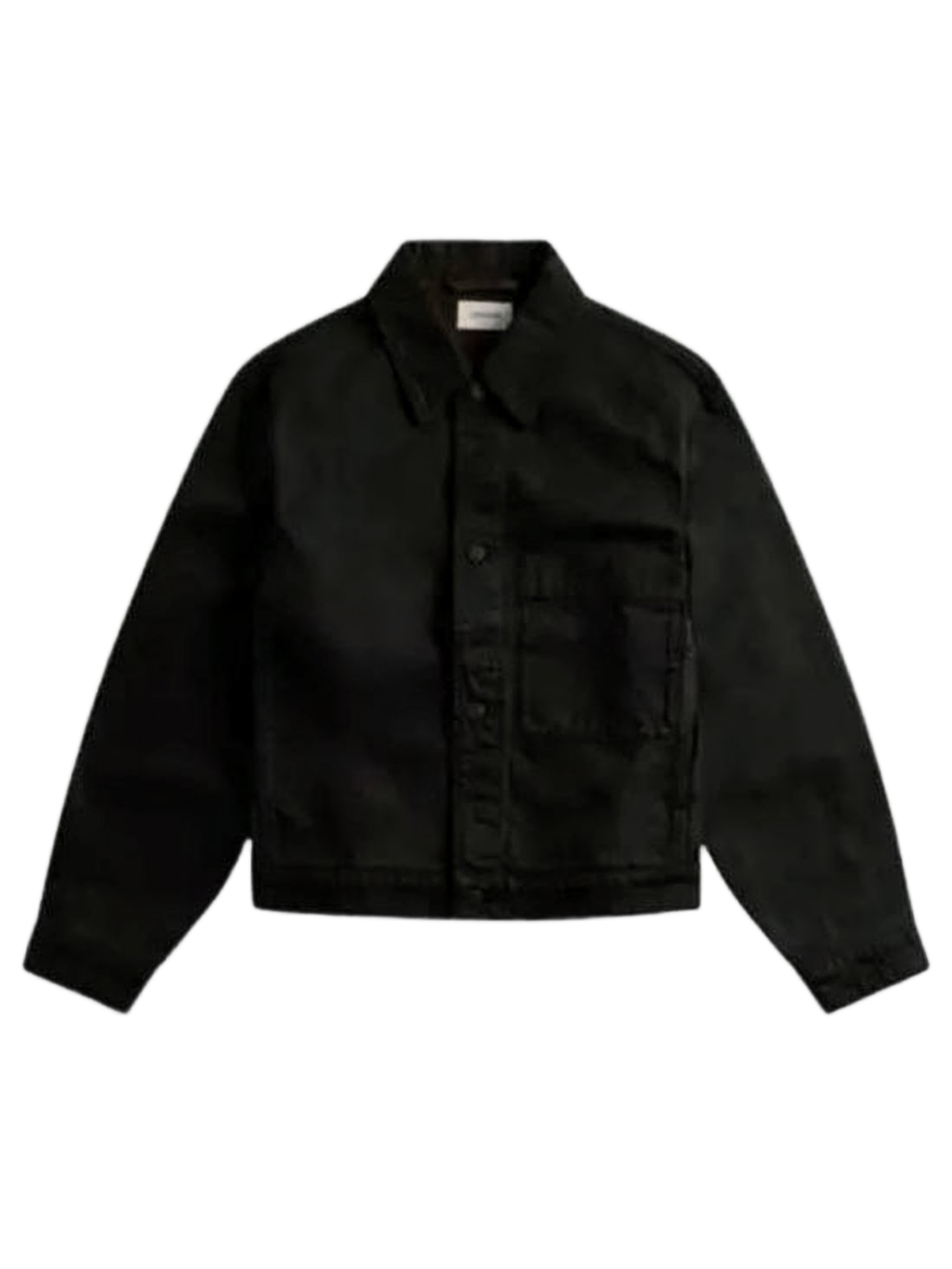 Cropped Boxy Black Jacket with Classic Collar