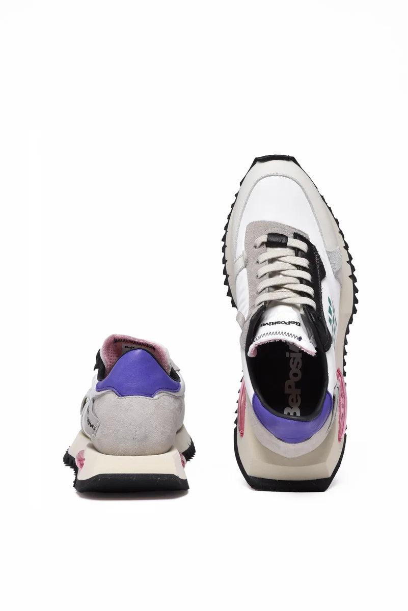 Leather/Polyester Sneakers - White
