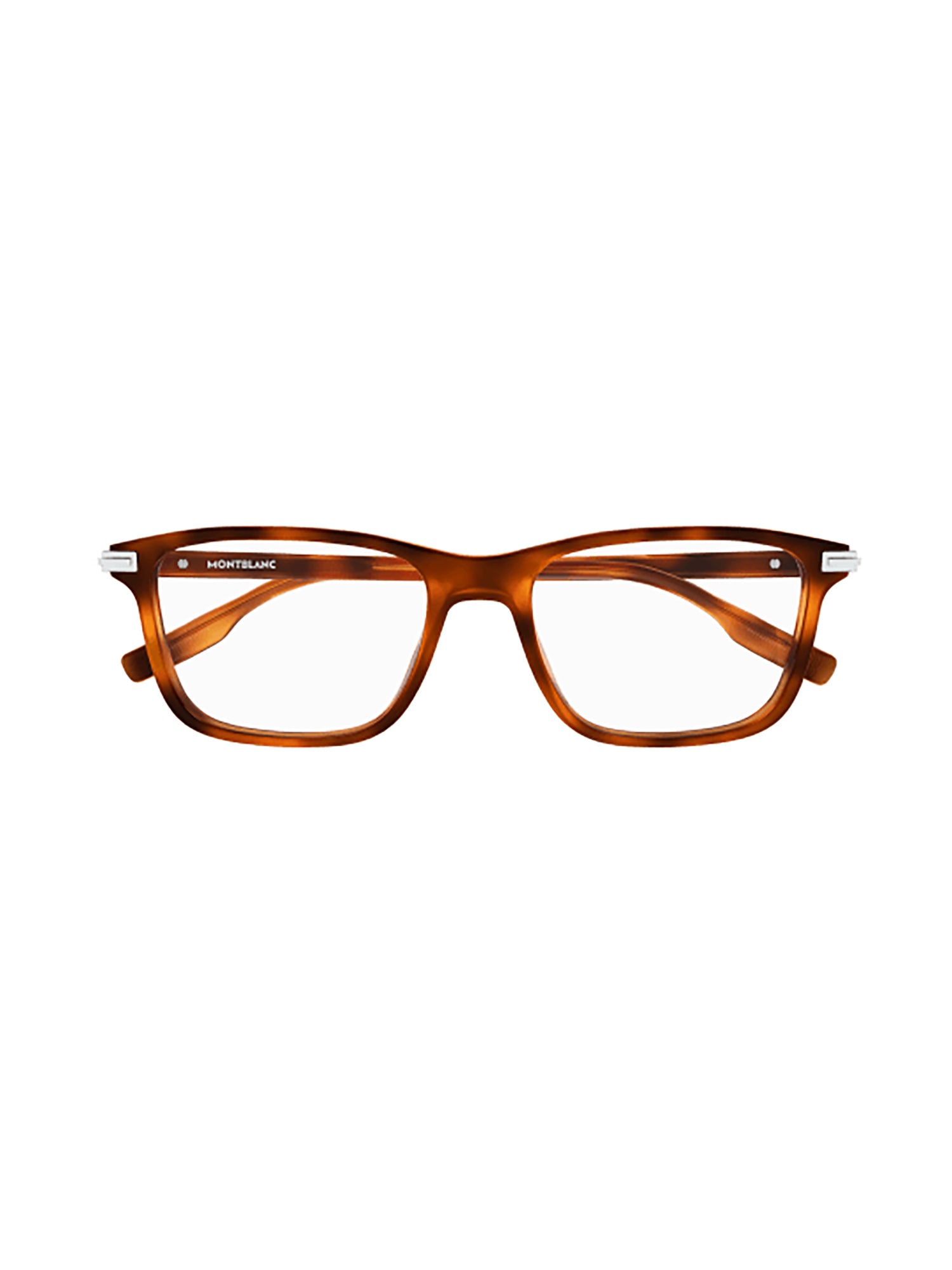 Rectangular Brown Acetate Optical Frames with Metallic Accents